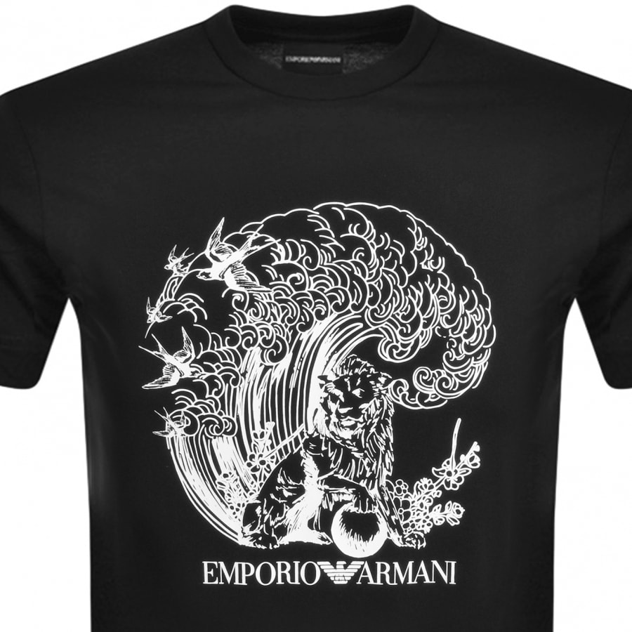 Alternative Image for ProductEmporio Armani Crew Neck Logo T Shirt Black2